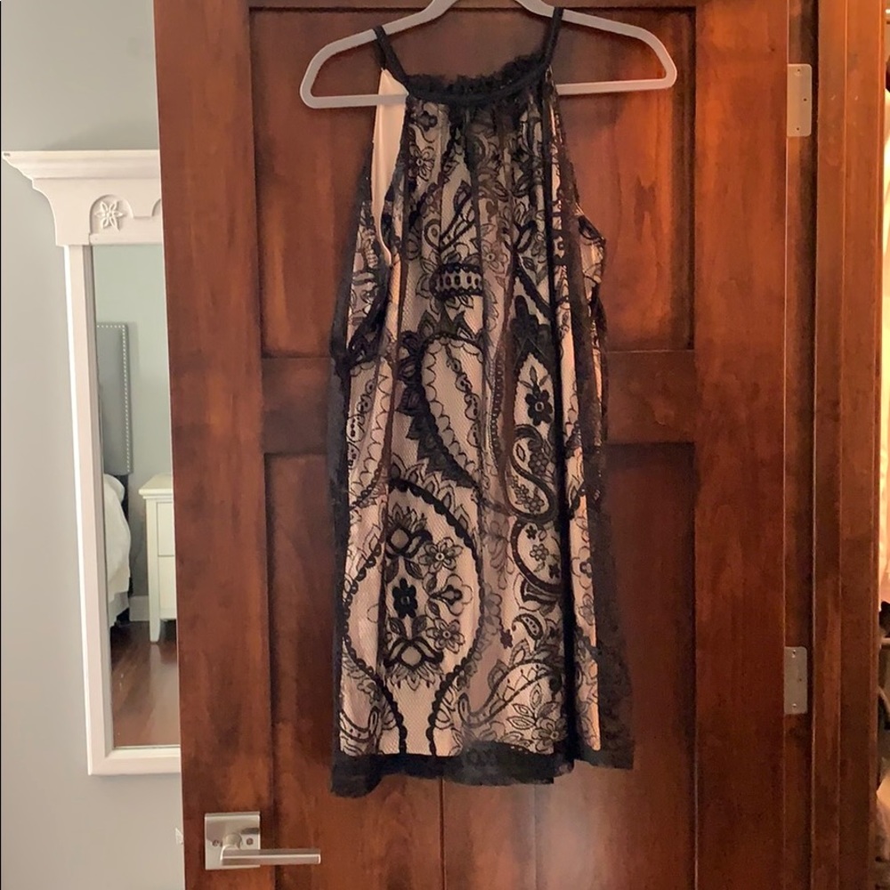 Black lace overlay dress